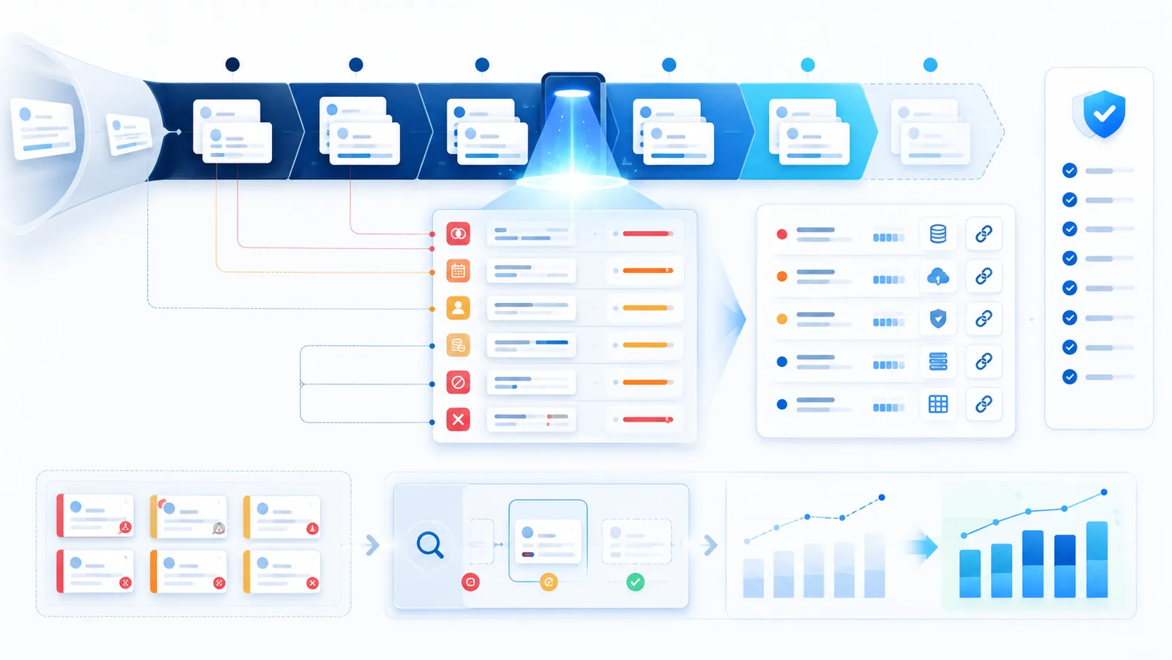 Sales pipeline diagnostic system checking opportunity cards for duplicates stale fields missing owners and forecast inconsistencies