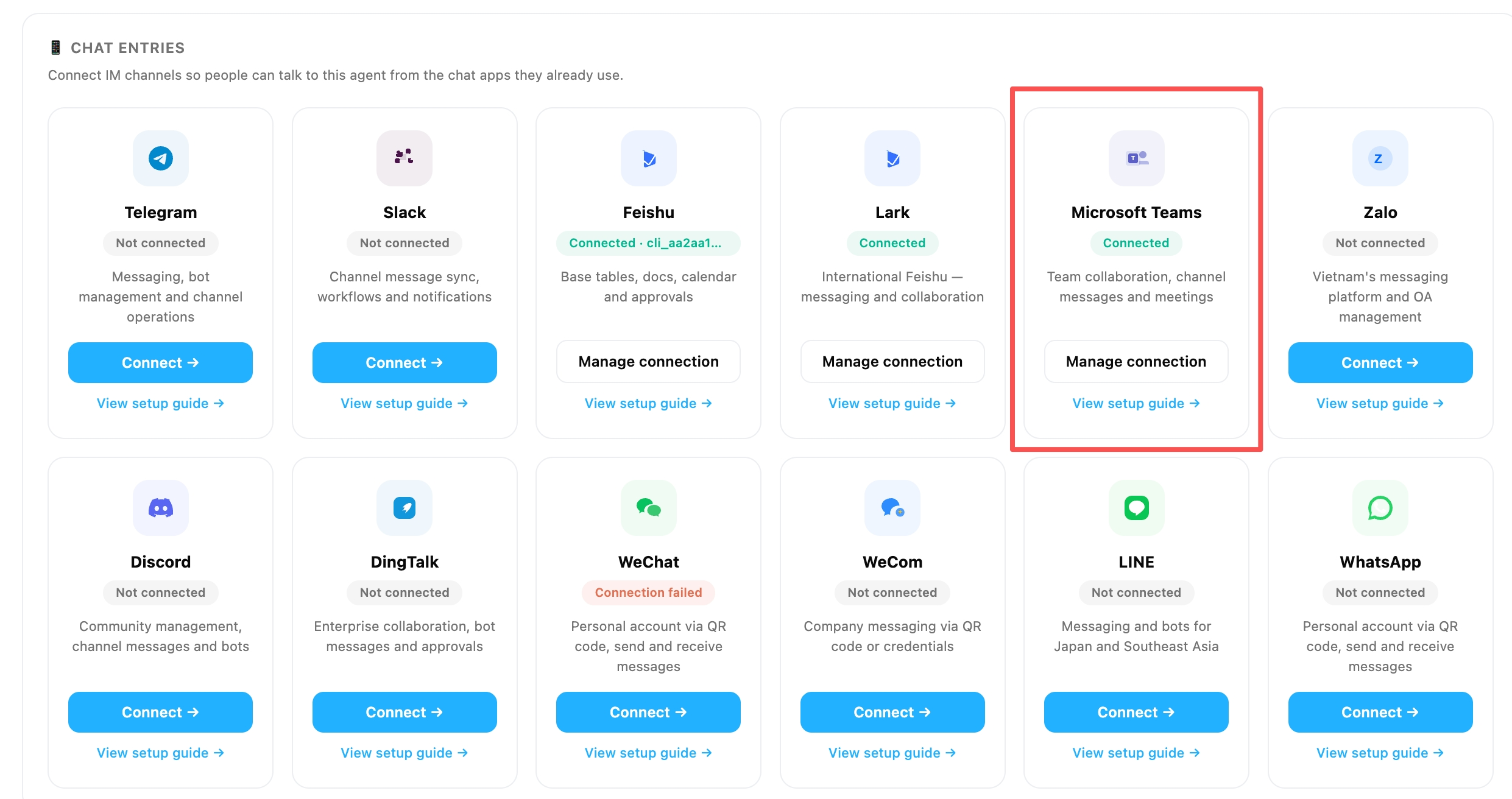 OpenMax Workspace — Microsoft Teams connected