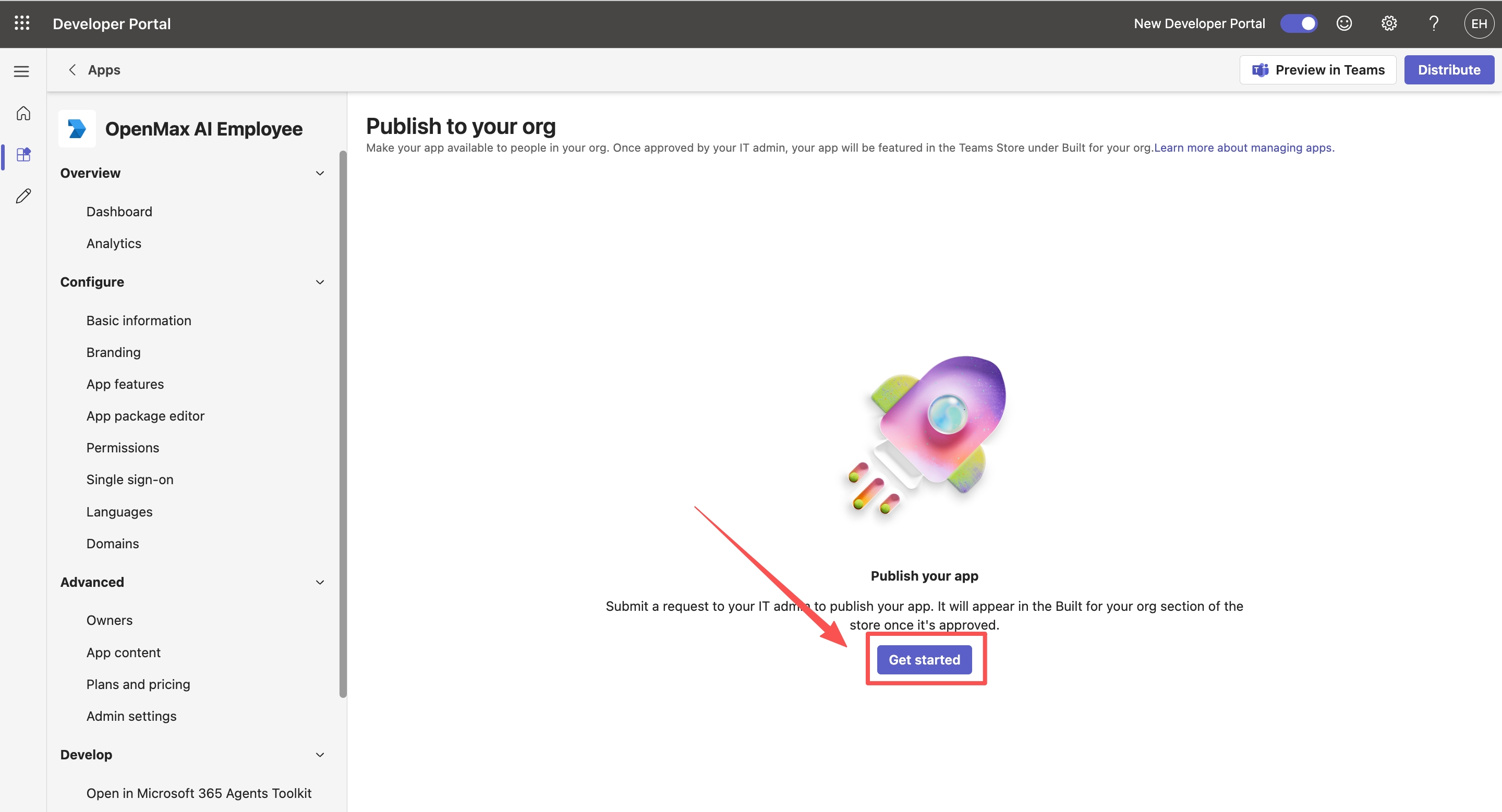 Publish to your organisation — Get started